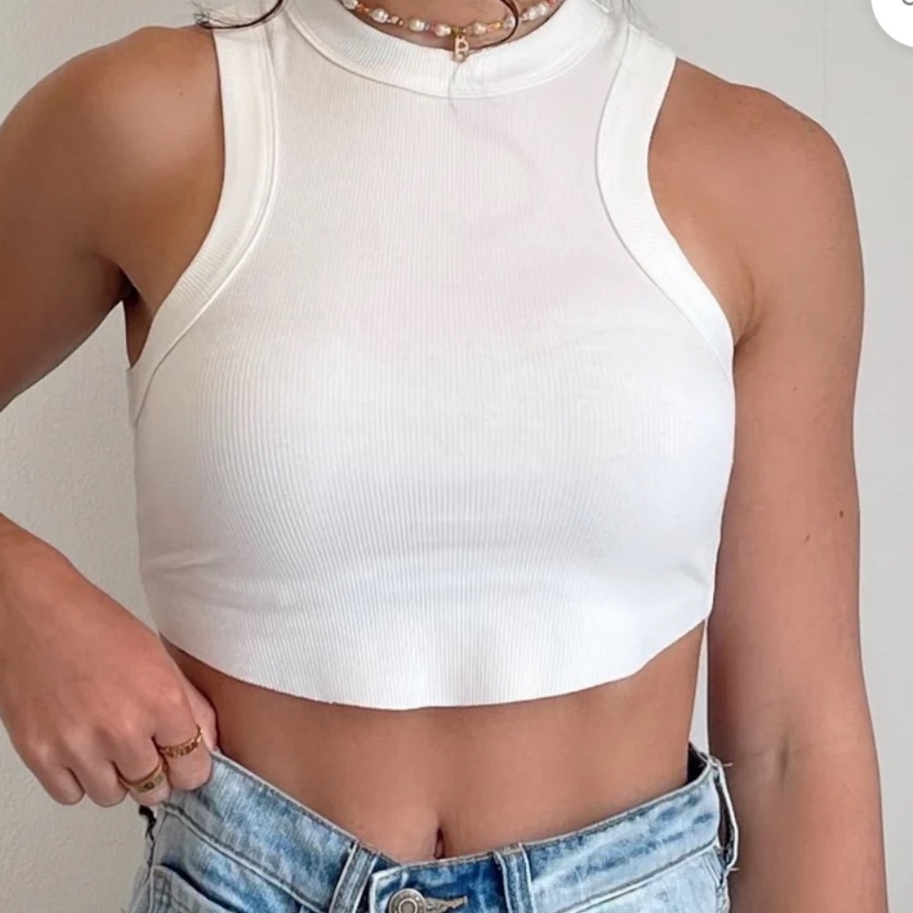 COPY - Nwt MATILDA RIB KNIT RACERBACK TANK TOP by olivaceous